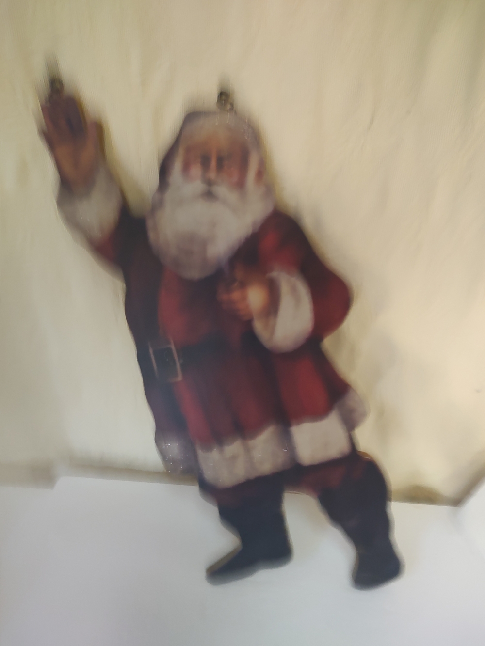 Source Unknown Red and White Santa Claus Wall Ornament